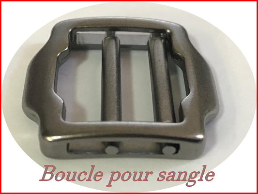 Boucle Coulissante en mètal en 2 cm Multi-Usage couleur gris foncé - canon de fusil