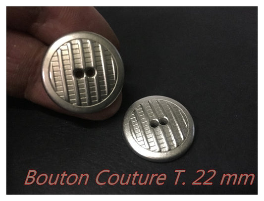 Bouton Argent Couture En Taille 22 mm  Pour Blazer Customisations De Vetements