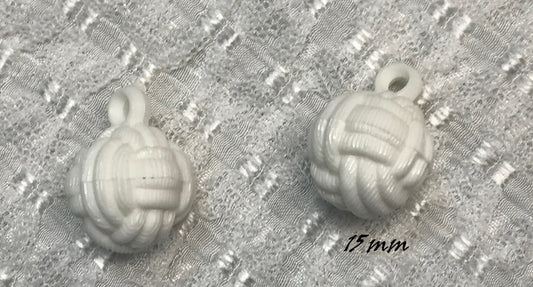 Bouton Boule Couture blanc En Taille 15 mm