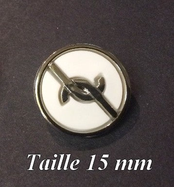 Bouton çerclé Argent En 15 mm A Queue Style " Chanel "