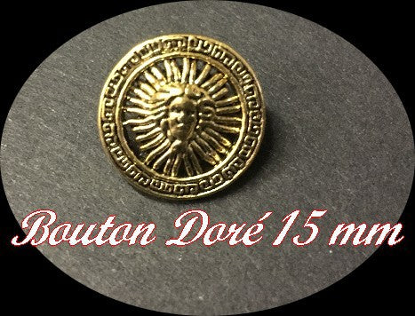 Bouton Doré  A Coudre  Style " Versace " En Taille 15 mm.