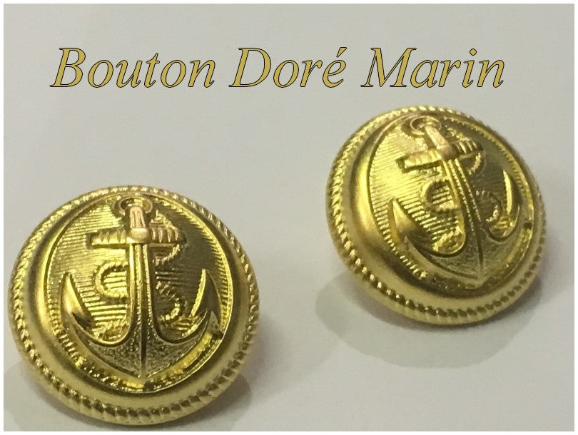 Gold Anchor Sailor Button to Sew