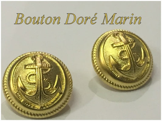 Gold Anchor Sailor Button to Sew