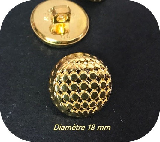 Bouton Doré Brillant Style Chanel Couture Diamètre 18 mm.