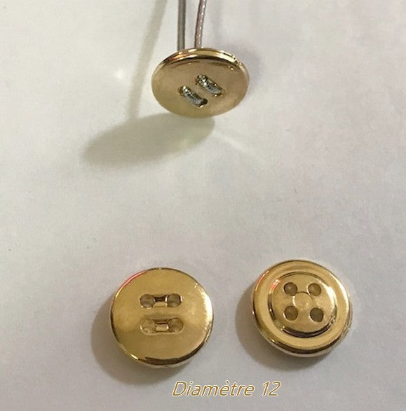 Gold Sewing Button Diameter 12 mm