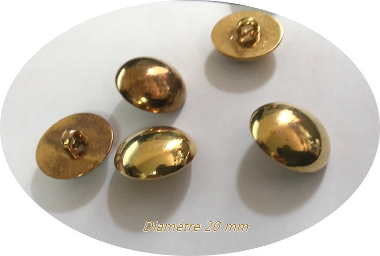 Gold Half-Ball Sewing Button in Diameter 20 mm