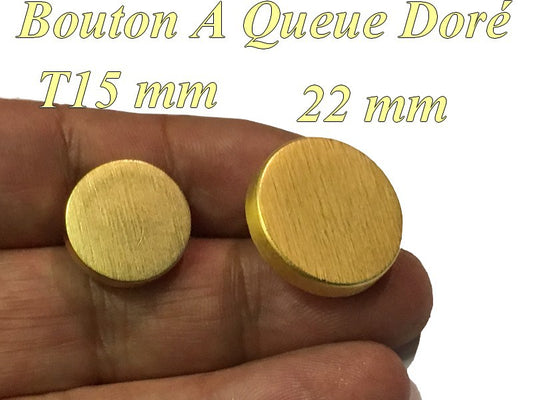 Gold Button In Size 15 mm And 22 mm Shank, To Sew.