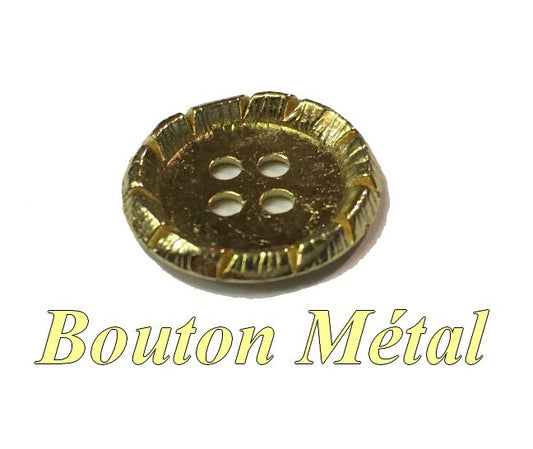 Gold Button In Size 18 mm Or 22 mm Metal 4 Holes, To Sew.