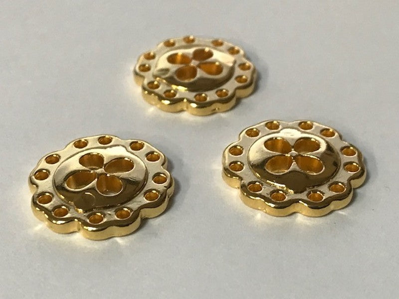Gold Metal Sewing Button in 4 Holes for Clothing Customization