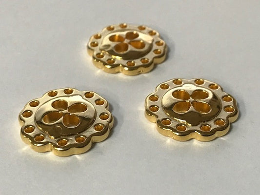 Gold Metal Sewing Button in 4 Holes for Clothing Customization