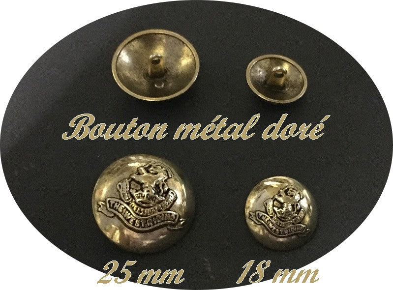 Gold Metal Button For Blazer In Size 25 mm To Sew For Clothing Customizations And