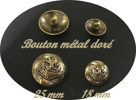Gold Metal Button For Blazer In Size 25 mm To Sew For Clothing Customizations And