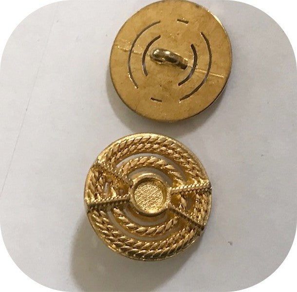 Gold Metal Button, Sailor Style, Couture, Diameter 18 mm.