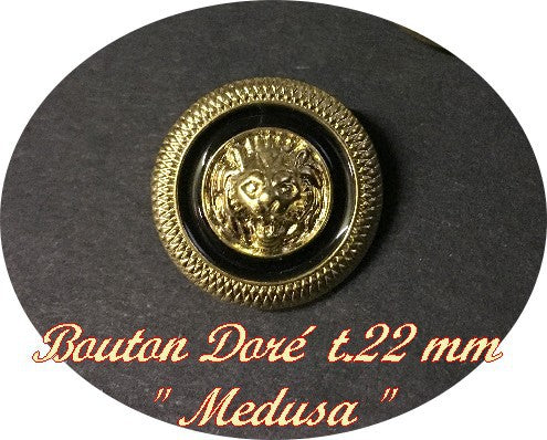 Bouton Doré Noir Style " Versace " à Coudre En Taille 22mm Pour Customisations de vfetements.