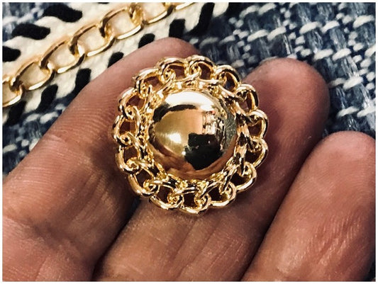 Bouton Doré Style Chanel En Taille 18 mm Couture.