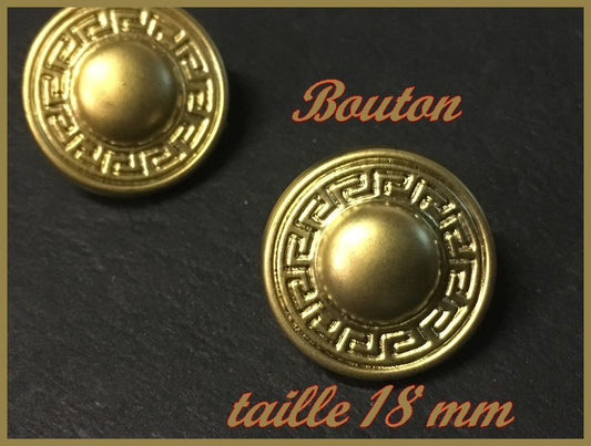 Bouton Doré Style " Versace " à Coudre En Taille 18 mm Pour Customisationsde Vetements.