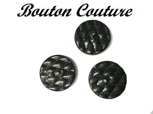 Shiny Black Fancy Sewing Button Size 27mm For Clothing Making.