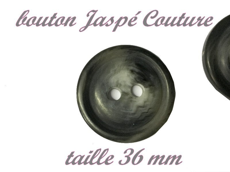 Black and Grey Gradient Sewing Button in Size 36 mm for Jackets, Coats and Suits.