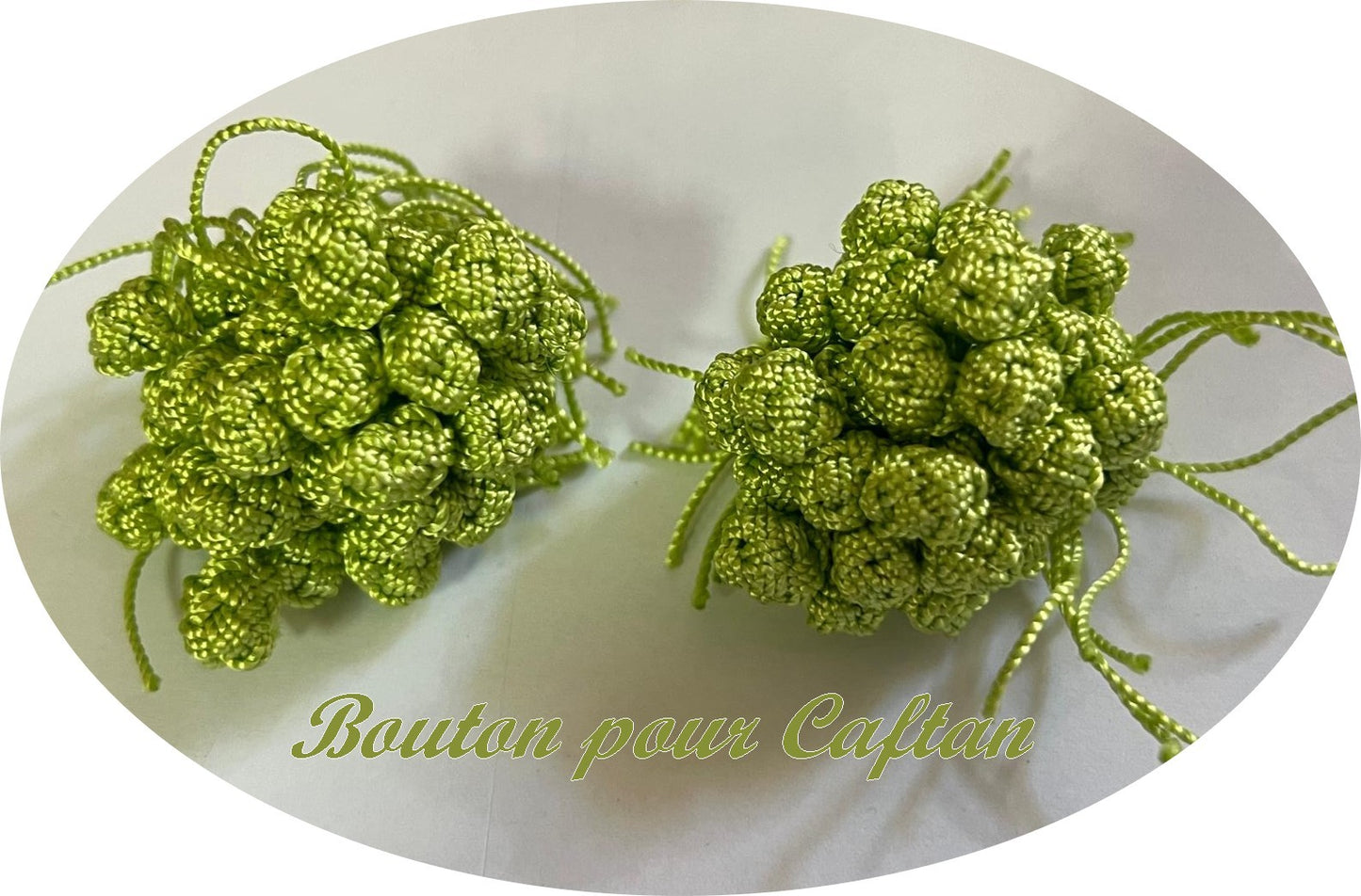 Button for Caftan and Jelabba in Anise Green to Sew: Enhance your Traditional Style