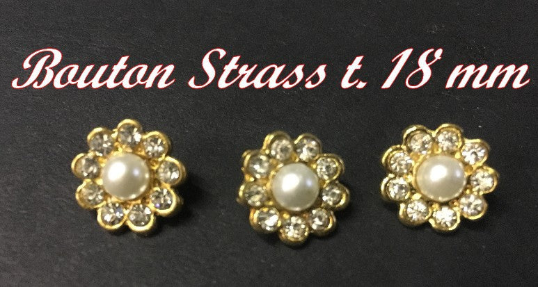 Bouton Strass A Coudre  En  FOrme De Marguerite En Taille 15 mm Pour Vetements, Et Loisirs Créatifs
