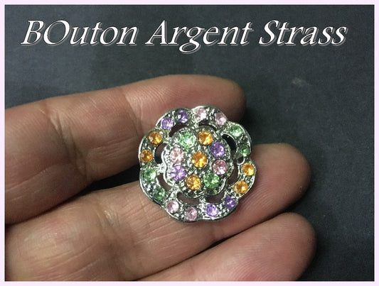 Bouton Strass A Coudre En Taille 25 mm x 6 pièces.