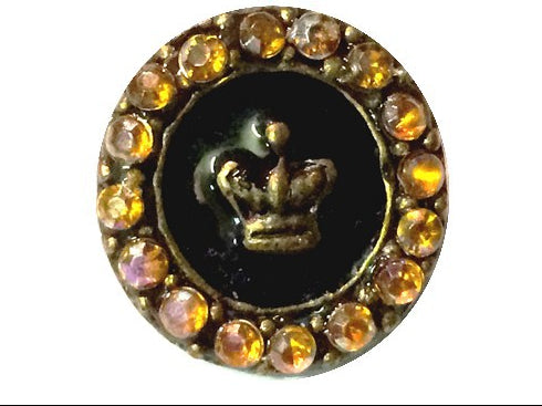 Bouton strass couronne Taille 18 mm x 6 pièces