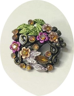 Bouton Strass Fleurs en Taille 22 mm à Coudre.