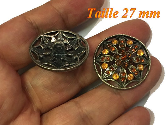 Bouton Strass Fleurs en Taille 27 mm à Coudre Loisirs Créatifs et Customisations.