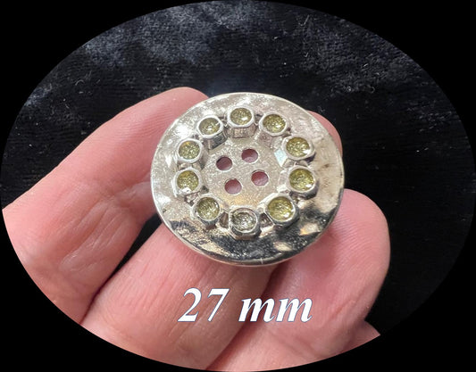 Bouton Strass Mètal argenté A Coudre En Taille 27 mm Couture
