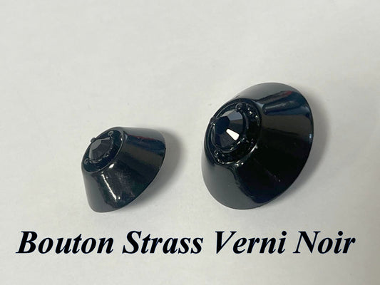 Bouton Strass Noir En Mètal Verni noir Haute Couture A Coudre En Taille 20 mm Couture
