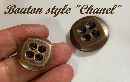 25mm Bronze 'CHANEL' Style Button to Enhance Your Haute Couture Creations