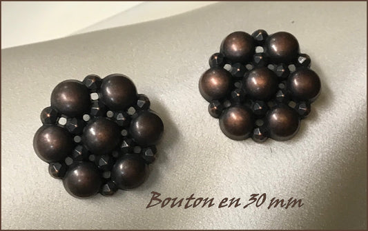 Bouton Style Chanel Bronze en taille 30 mm Couture.