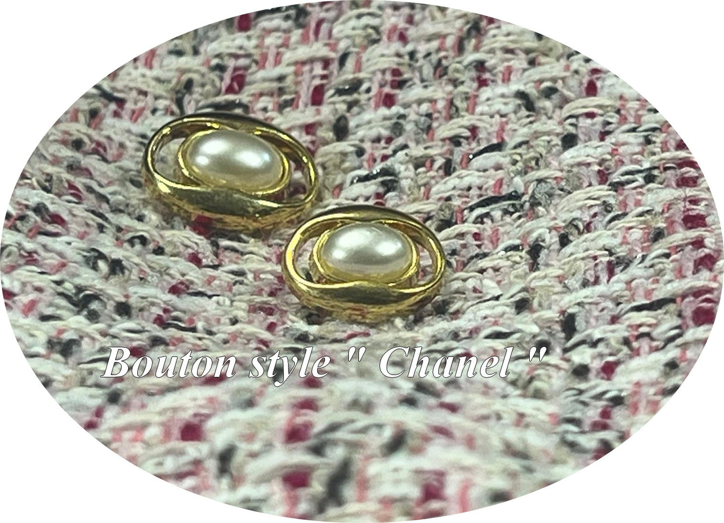 Gold Chanel style button with pearl – Elegance and refinement for your couture creations
