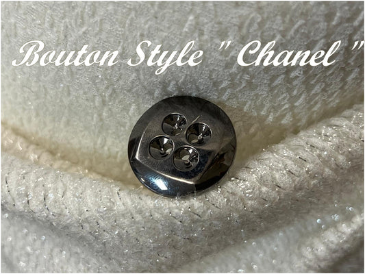 Silver Grey 'CHANEL' Style Button to Enhance Your Haute Couture Creations