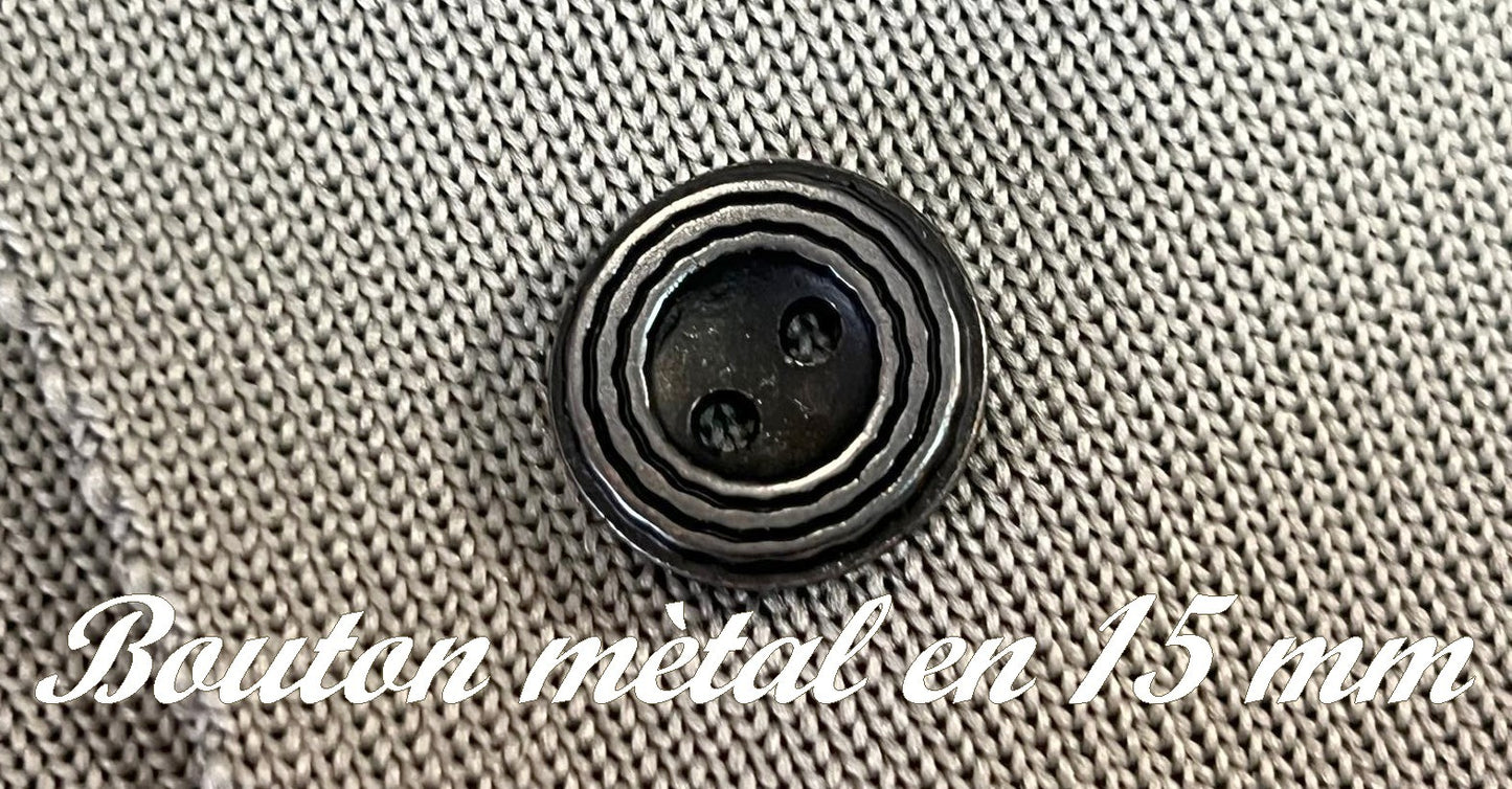Dark Gray Two-Hole Metal Sewing Buttons: Timeless Elegance