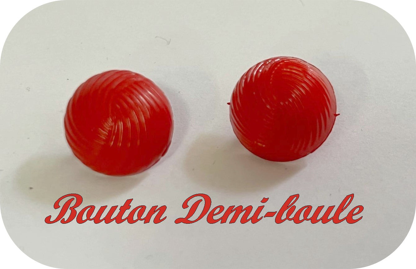 Botones de media bola rojos de 15 mm para coser.