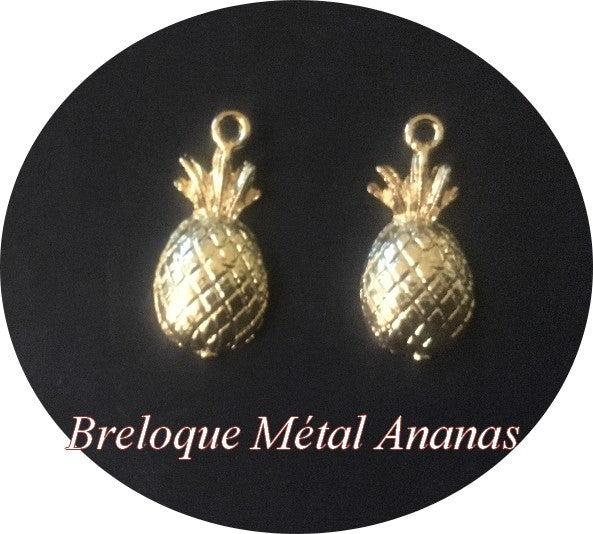 Colgante de piña de metal dorado para personalizar collares, pasatiempos creativos