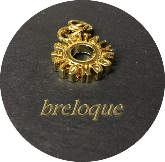 Colgante de metal dorado con forma de rondel "París, Italia, Londres" para personalizar collares y aficiones creativas.