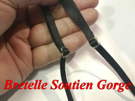 Bretelle  Soutien Gorge en 6 mm Noir  Pour lingerie Et Vêtements