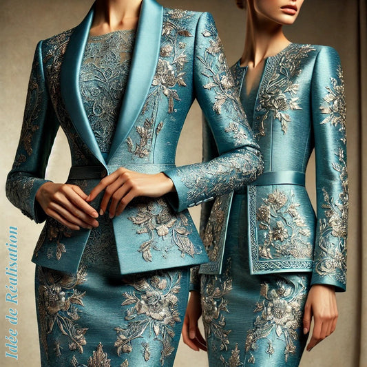 Brocado Turquesa e Hilo Dorado: El Tejido de Lujo para Moda y Decoración