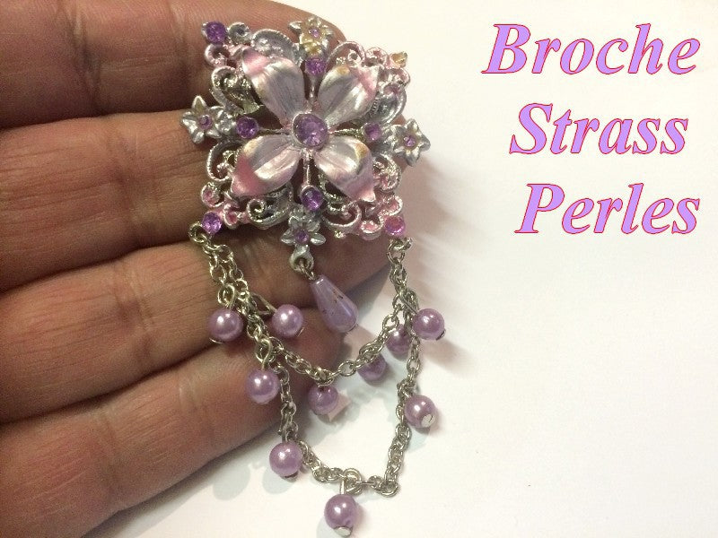 Rhinestone and Pearl Brooch in Parma for Customizations.