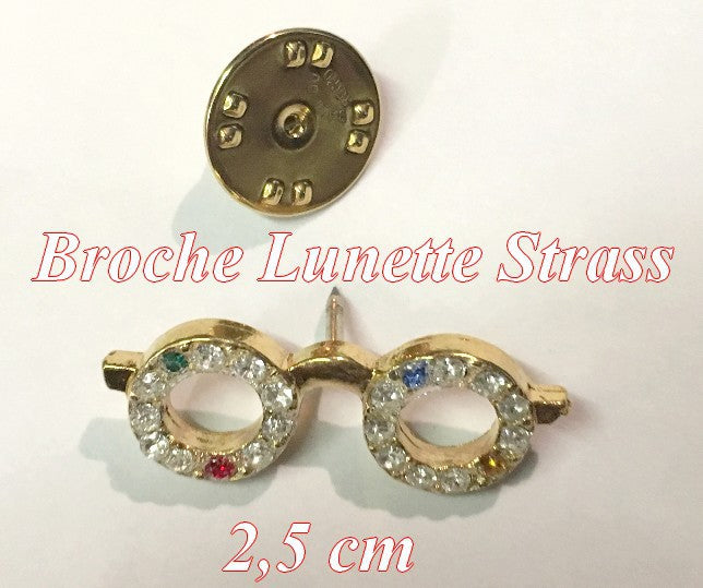 Gold Rhinestone Bezel Brooch with Clip for Crafts and Decorations