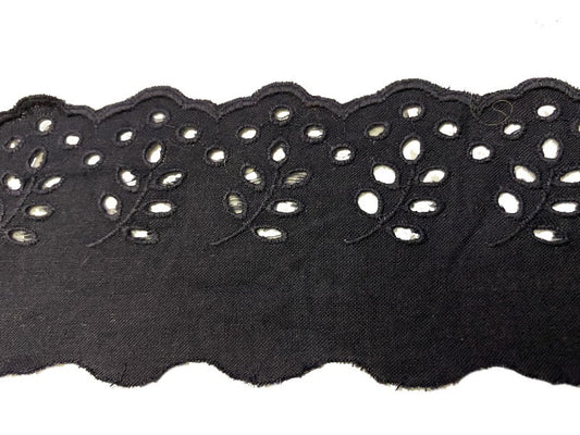 Navy Blue English Embroidery Cotton by the Meter in 6 cm