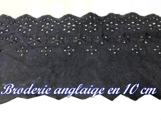 English Embroidery Cotton by the Meter in 10 cm Navy Blue.