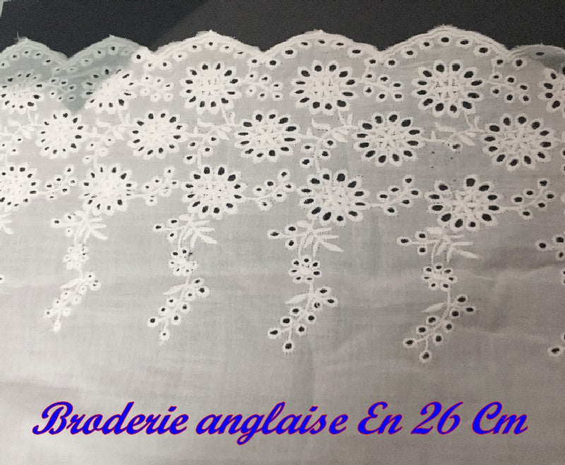 English Embroidery Cotton by the Meter in 26 cm White