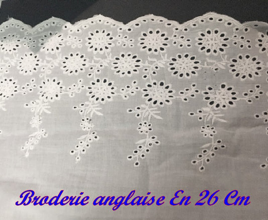 English Embroidery Cotton by the Meter in 26 cm White