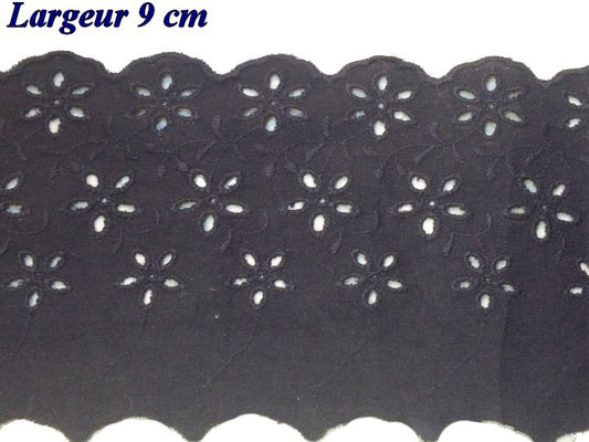 English Embroidery Cotton by the Meter in 9 cm Navy, to Sew.