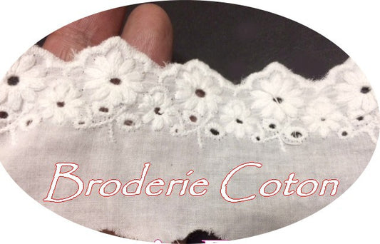 5cm White English Cotton Embroidery for Sewing for Creative Hobbies