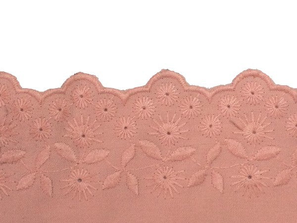 English Embroidery Cotton in 7 cm by the Meter Salmon.