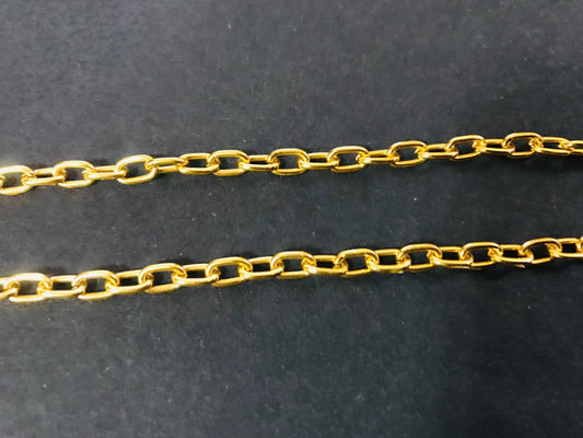 Gold Curb Chain by the Meter in 5 mm For decorations and customizations.